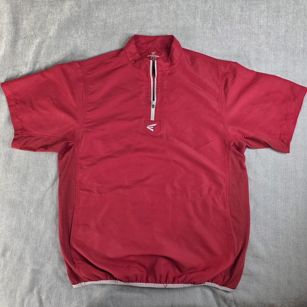Easton Baseball 1/4 Zip shirt Mens Large Red Warm Up Jacket Softball coach‎